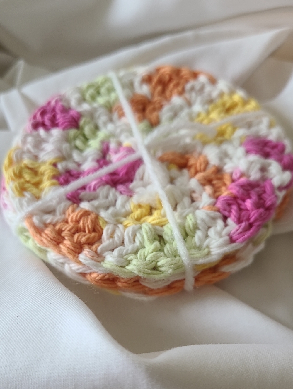 Handmade Crochet Face Rounds in Pastel Multi 6 Pack By Grey Dove Creations, NWOT